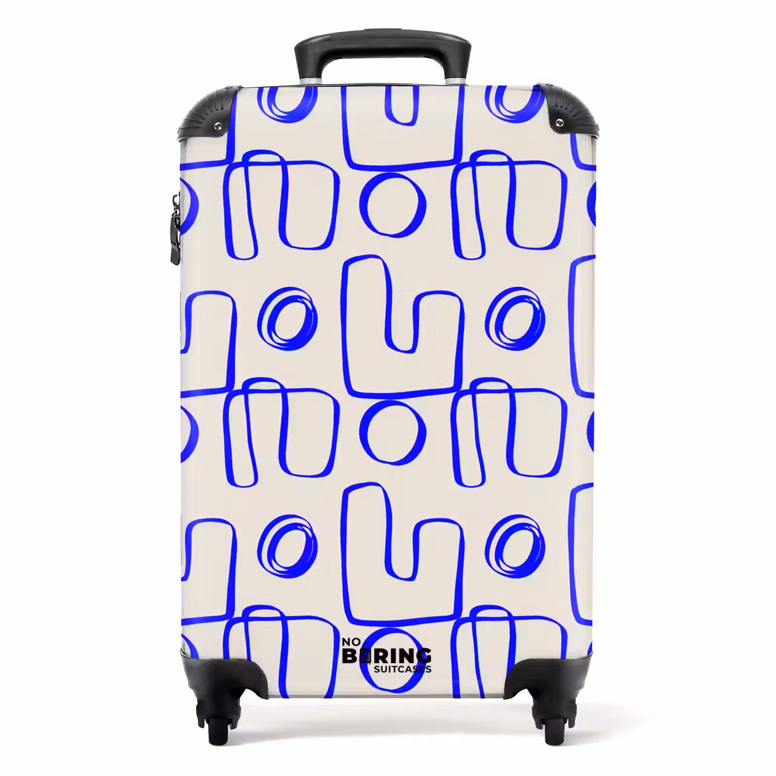 Suitcase - Blue abstract lines on beige background — 1