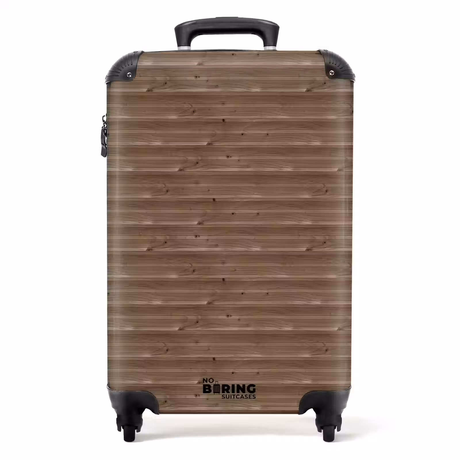 Suitcase - Brown wood with fine horizontal grain — 1