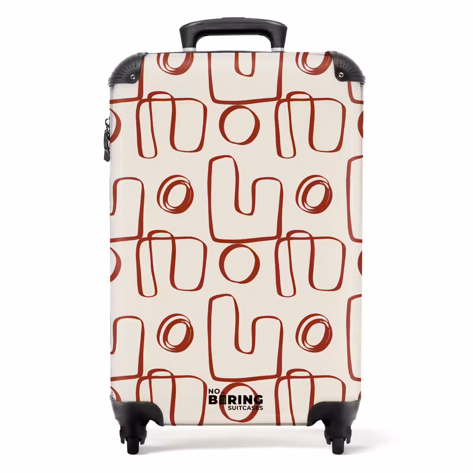 Suitcase - Dark red abstract lines on beige background — 1