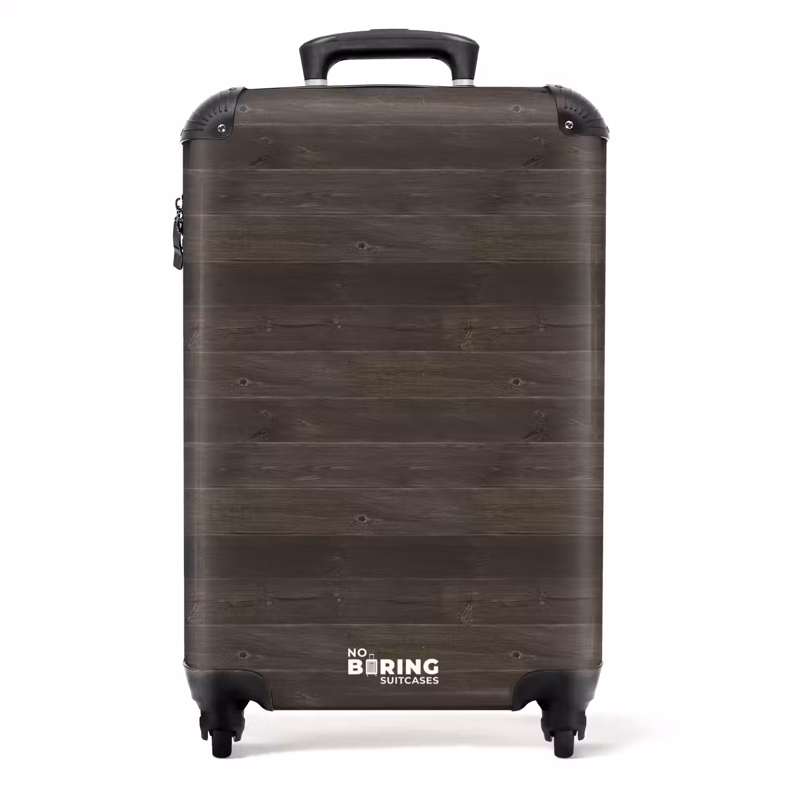 Suitcase - Dark weathered wood with horizontal planks — 1