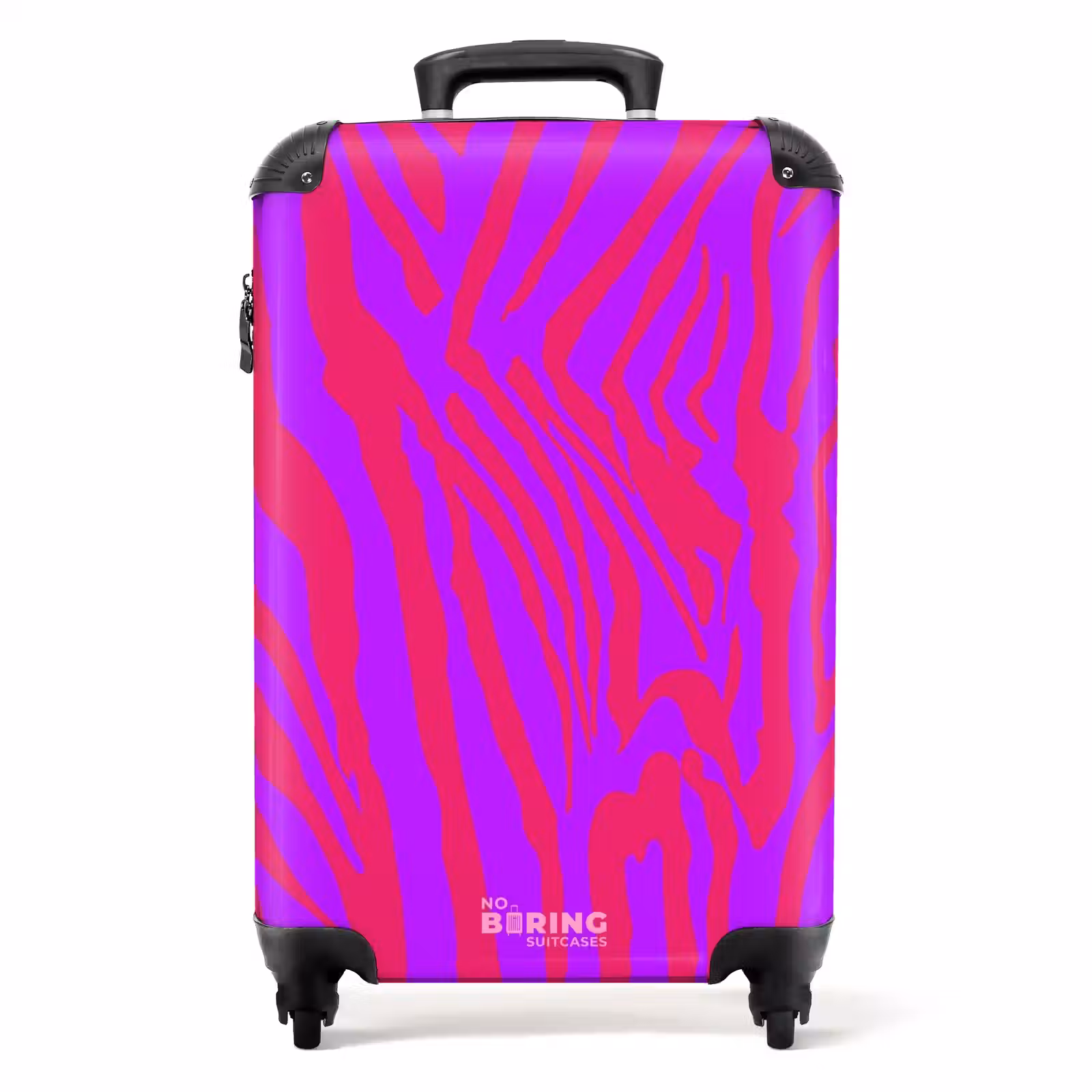 Suitcase - Zebra stripes in red and purple with modern flair — 1