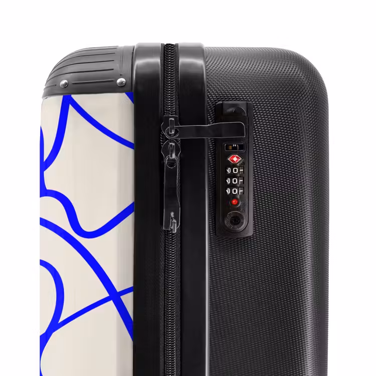 Suitcase - Blue lines on beige background — 5