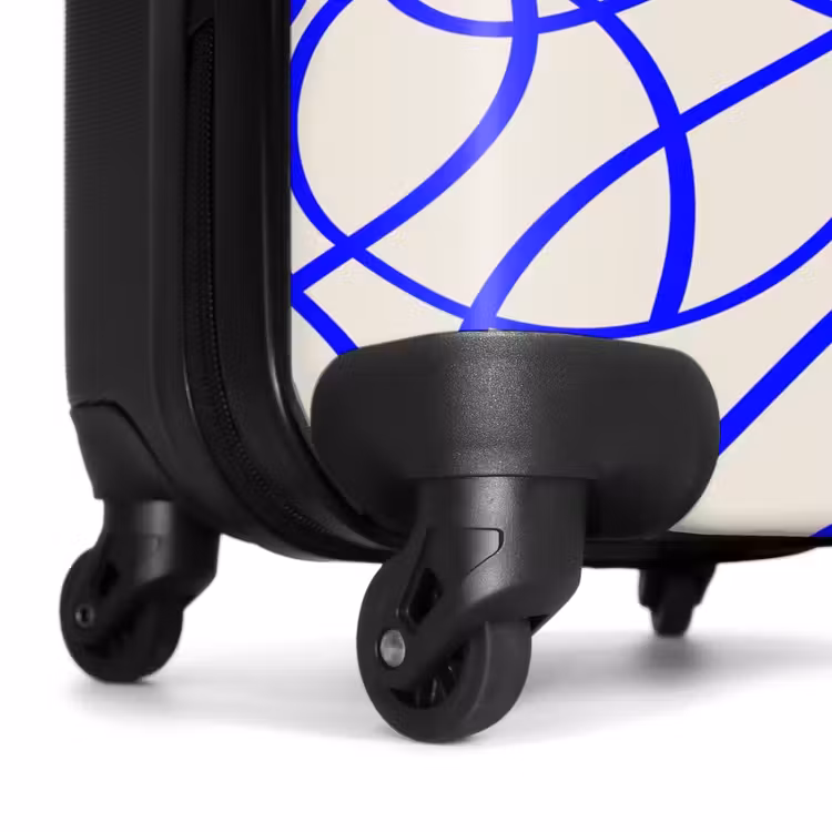 Suitcase - Blue lines on beige background — 6