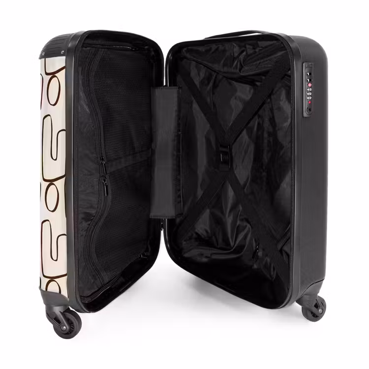 Suitcase - Brown abstract lines on beige background — 4