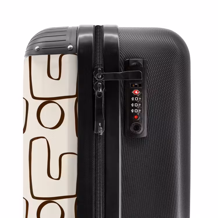 Suitcase - Brown abstract lines on beige background — 5