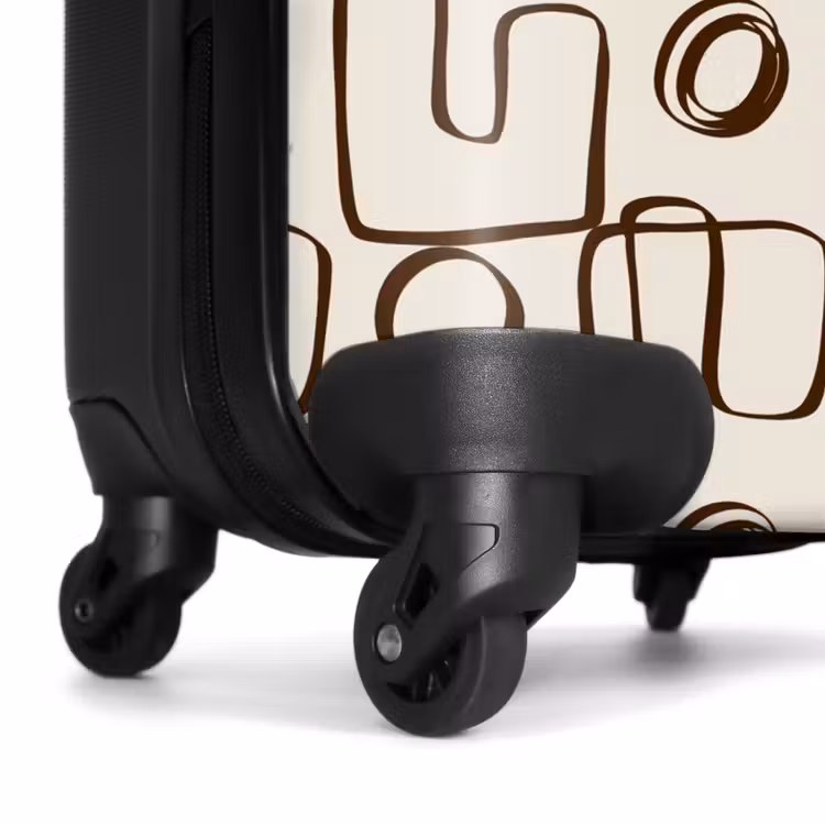 Suitcase - Brown abstract lines on beige background — 6