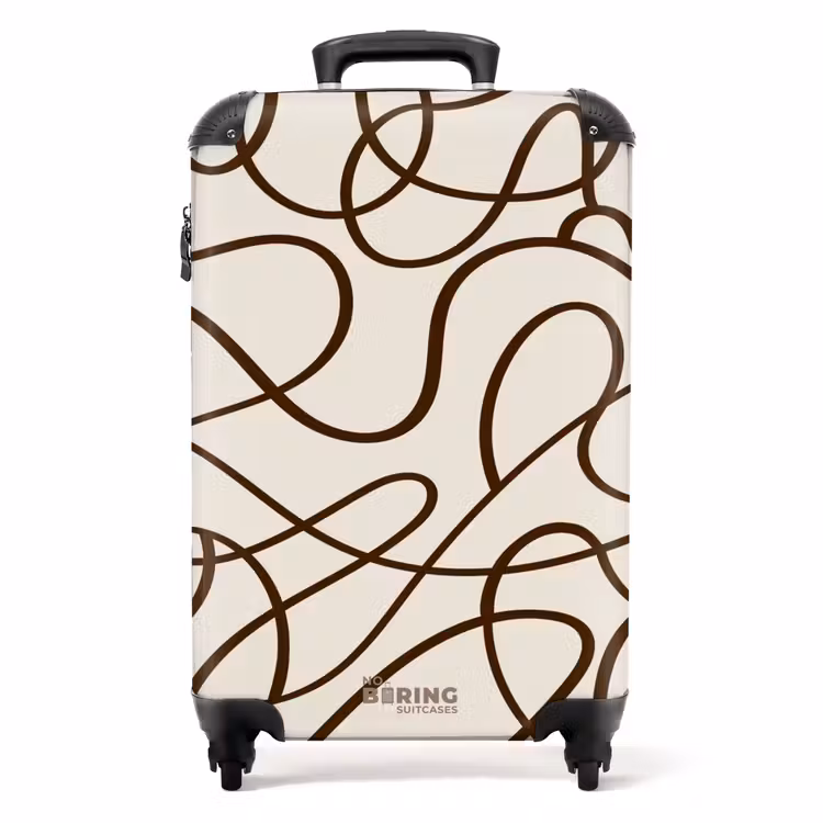 Suitcase - Brown lines on beige background — 1