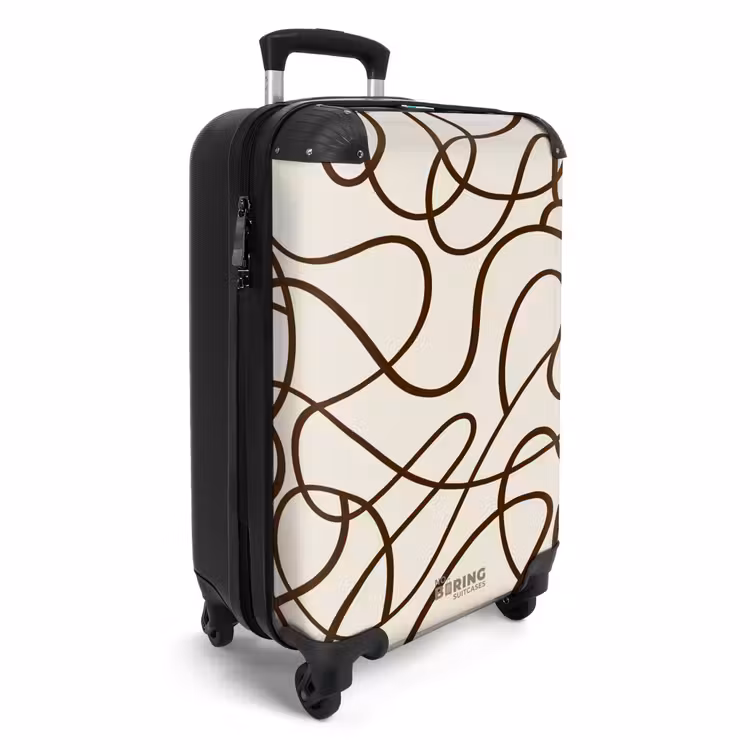 Suitcase - Brown lines on beige background — 2