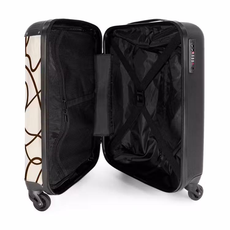 Suitcase - Brown lines on beige background — 4