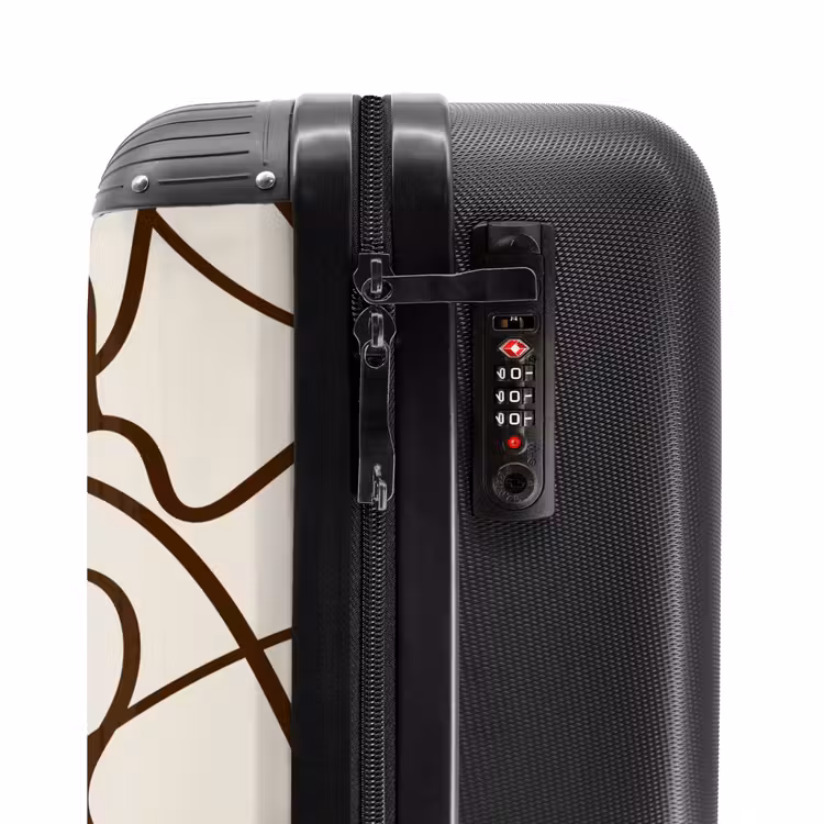 Suitcase - Brown lines on beige background — 5
