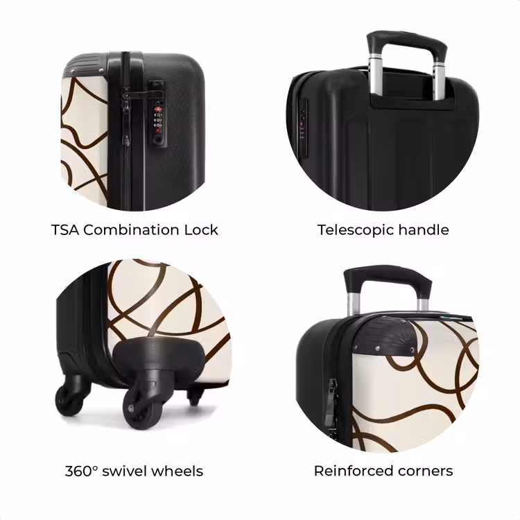 Suitcase - Brown lines on beige background — 7