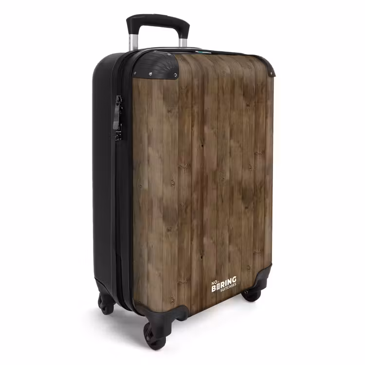 Suitcase - Brown vertical planks with weathered wood texture — 2