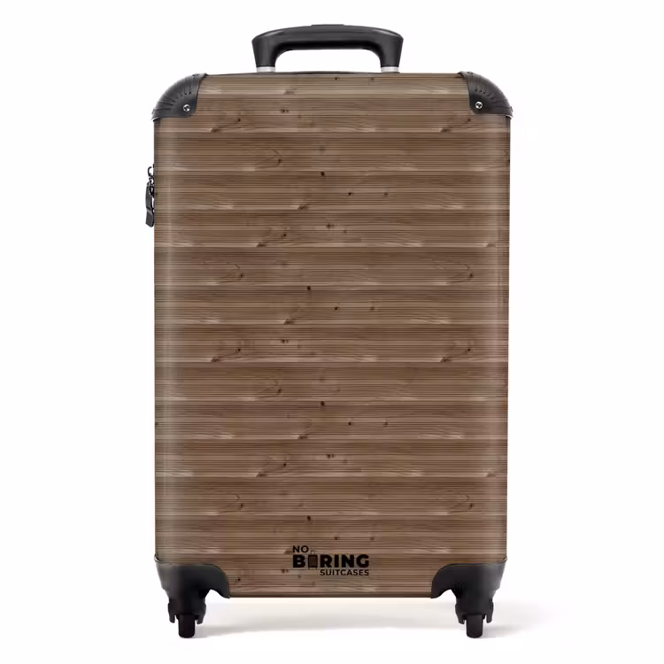 Suitcase - Brown wood with fine horizontal grain — 1
