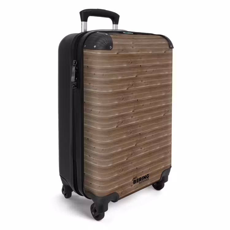 Suitcase - Brown wood with fine horizontal grain — 2