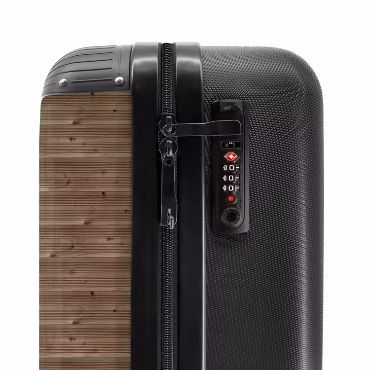 Suitcase - Brown wood with fine horizontal grain — 5