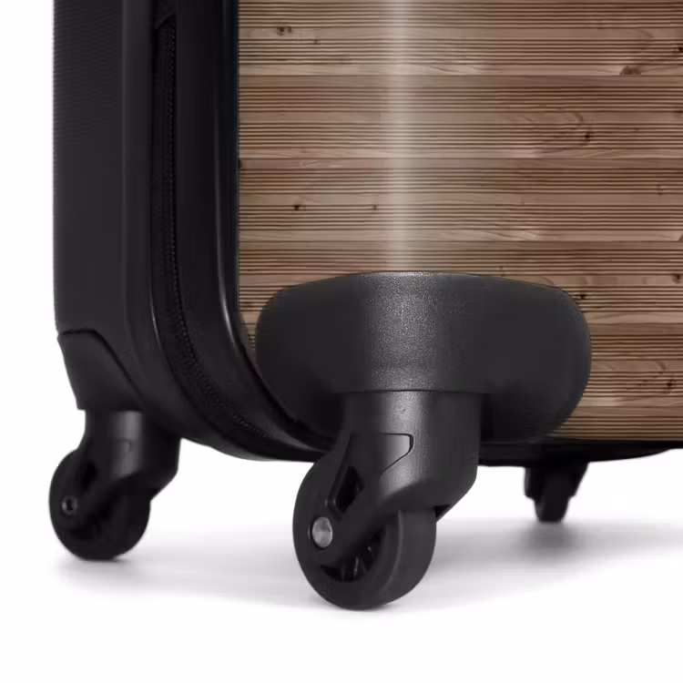 Suitcase - Brown wood with fine horizontal grain — 6