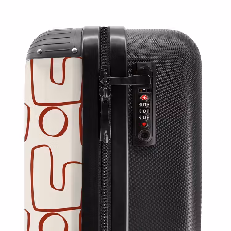 Suitcase - Dark red abstract lines on beige background — 5