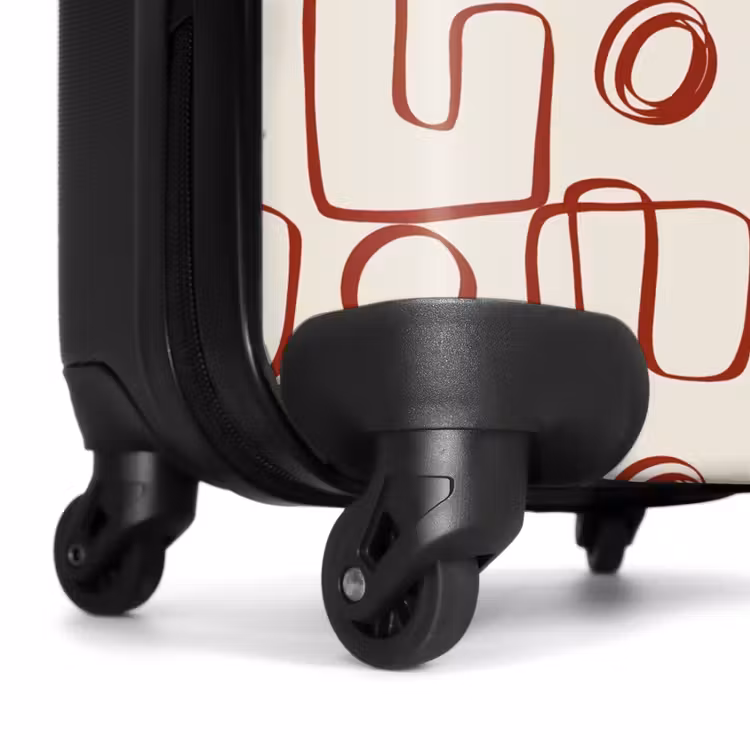 Suitcase - Dark red abstract lines on beige background — 6
