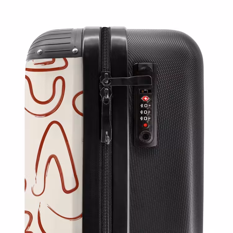 Suitcase - Dark red abstract shapes on beige — 5