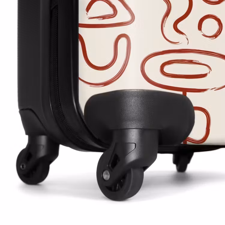 Suitcase - Dark red abstract shapes on beige — 6
