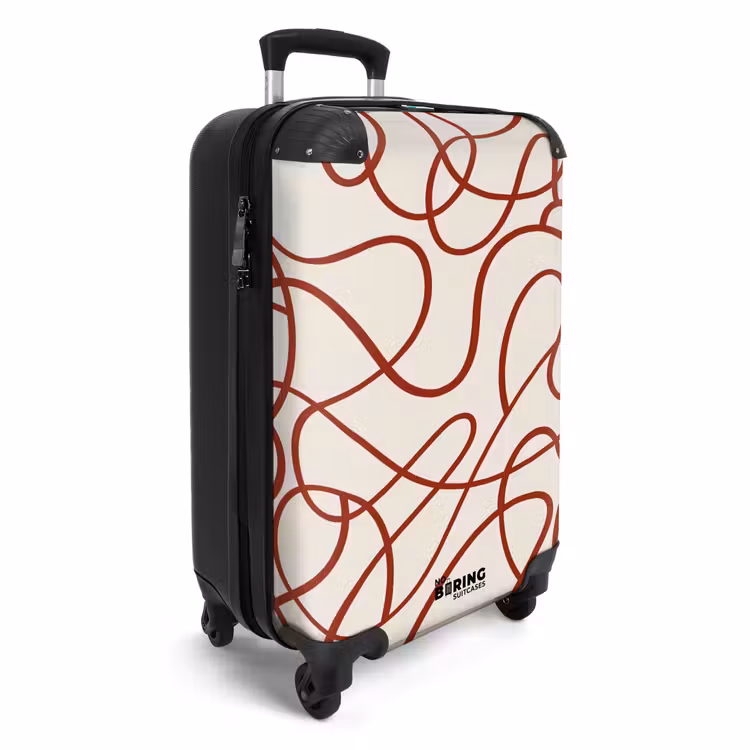Suitcase - Dark red lines on beige background — 2