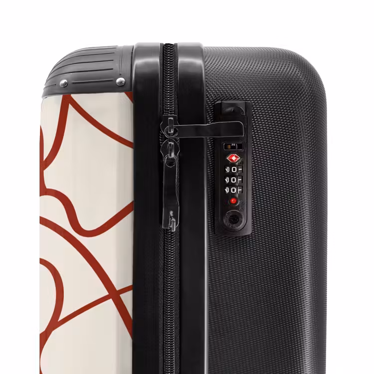 Suitcase - Dark red lines on beige background — 5