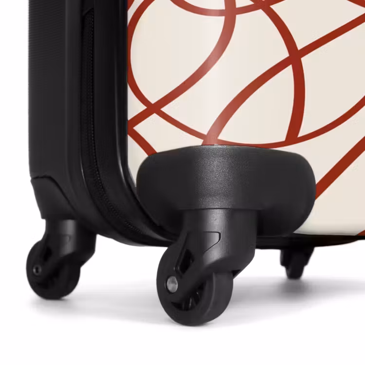 Suitcase - Dark red lines on beige background — 6