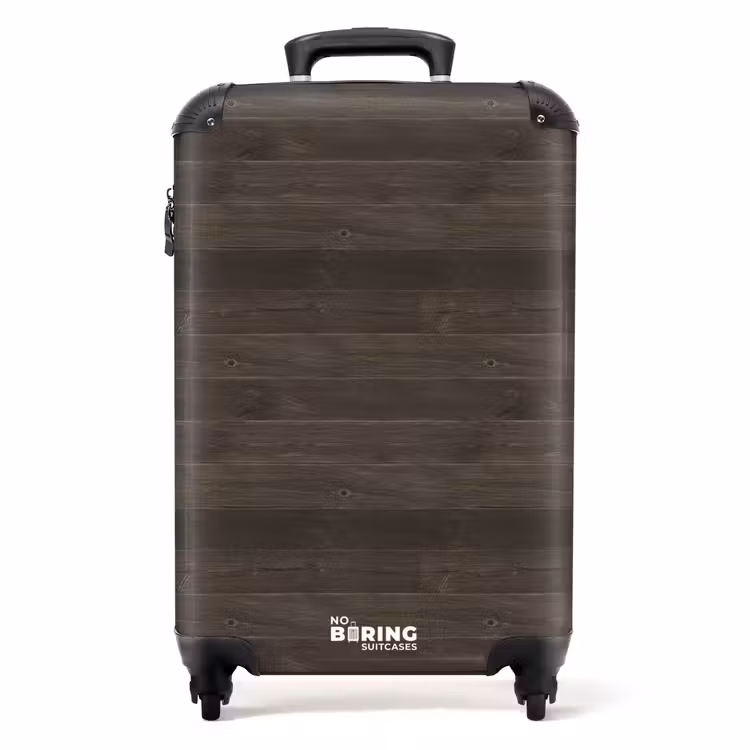 Suitcase - Dark weathered wood with horizontal planks — 1