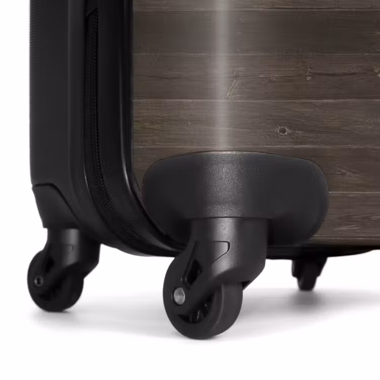 Suitcase - Dark weathered wood with horizontal planks — 6