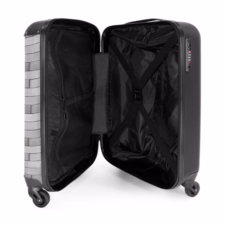 Suitcase - Gray weathered wood with pink accents — 4