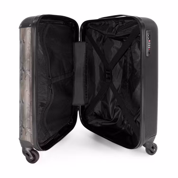 Suitcase - Graying wood with knots and vertical lines — 4