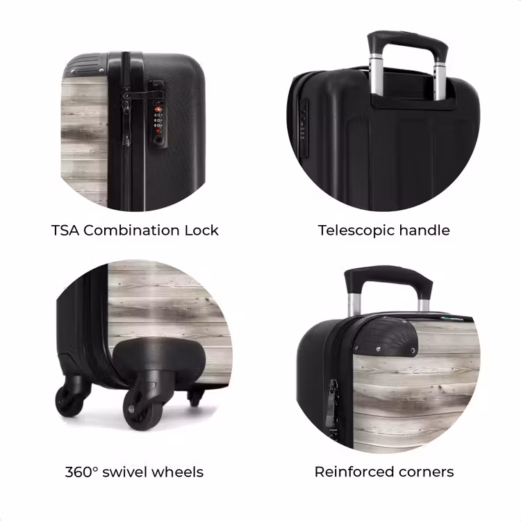 Suitcase - Light weathered wood with dark accents — 7