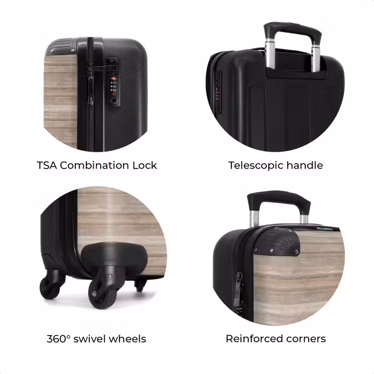 Suitcase - Light wood planks with horizontal grain — 7