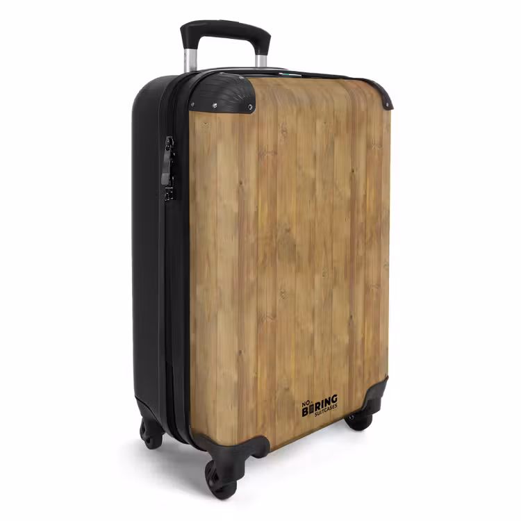 Suitcase - Light yellow wood planks with red accents and knots — 2