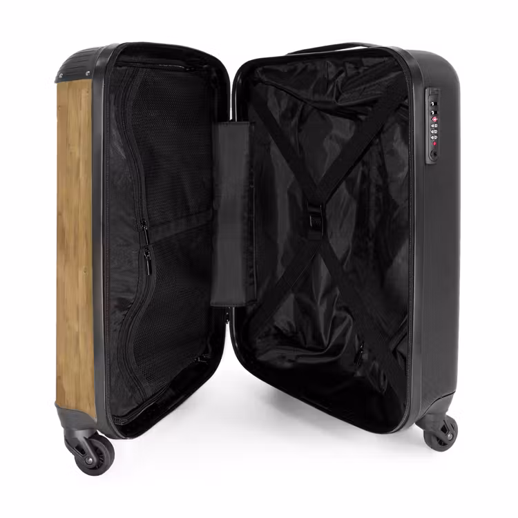 Suitcase - Light yellow wood planks with red accents and knots — 4