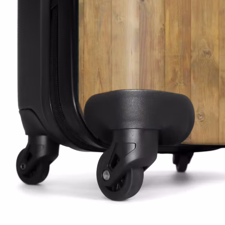 Suitcase - Light yellow wood planks with red accents and knots — 6