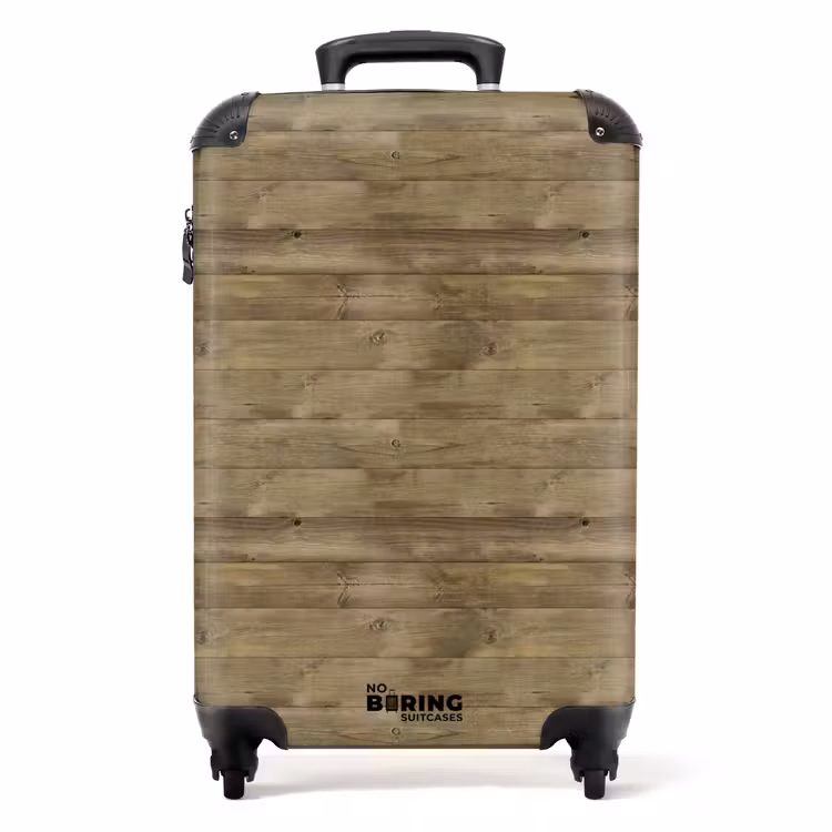 Suitcase - Olive green wood texture with natural imperfections — 1