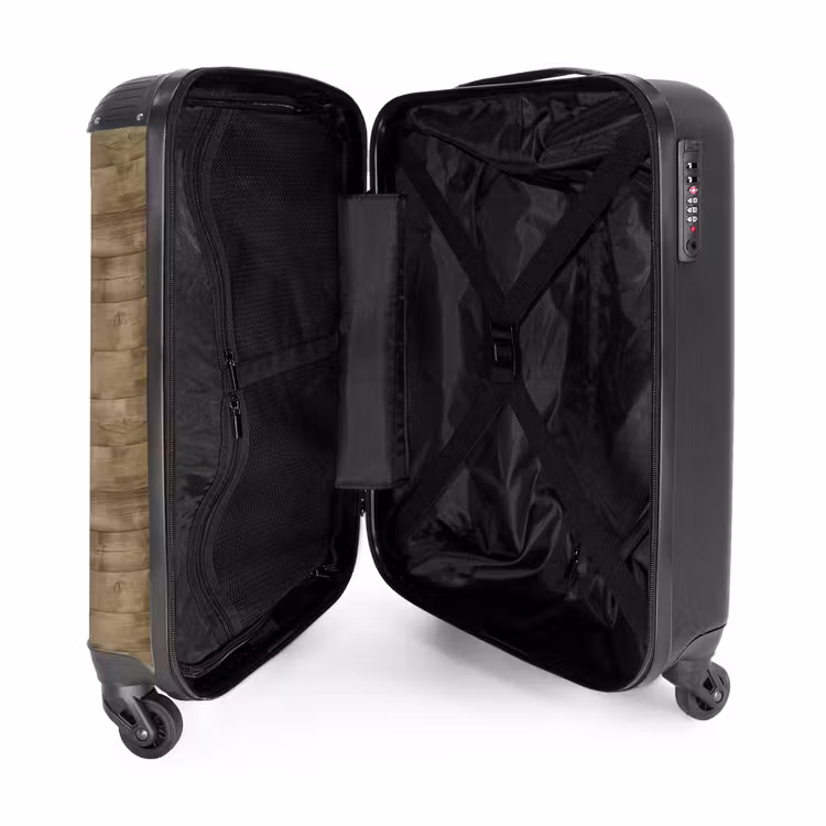 Suitcase - Olive green wood texture with natural imperfections — 4
