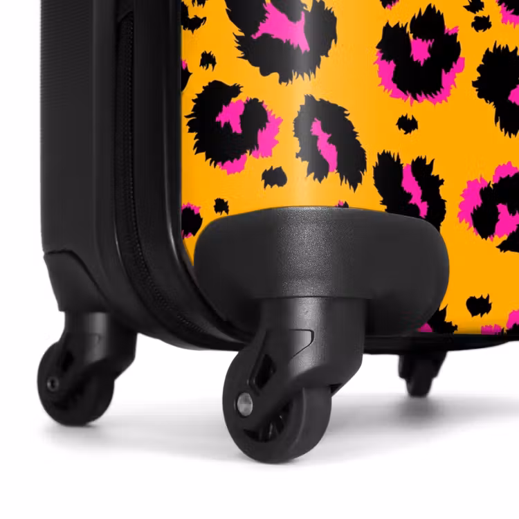 Suitcase - Panther spots in black and pink on an orange background — 6