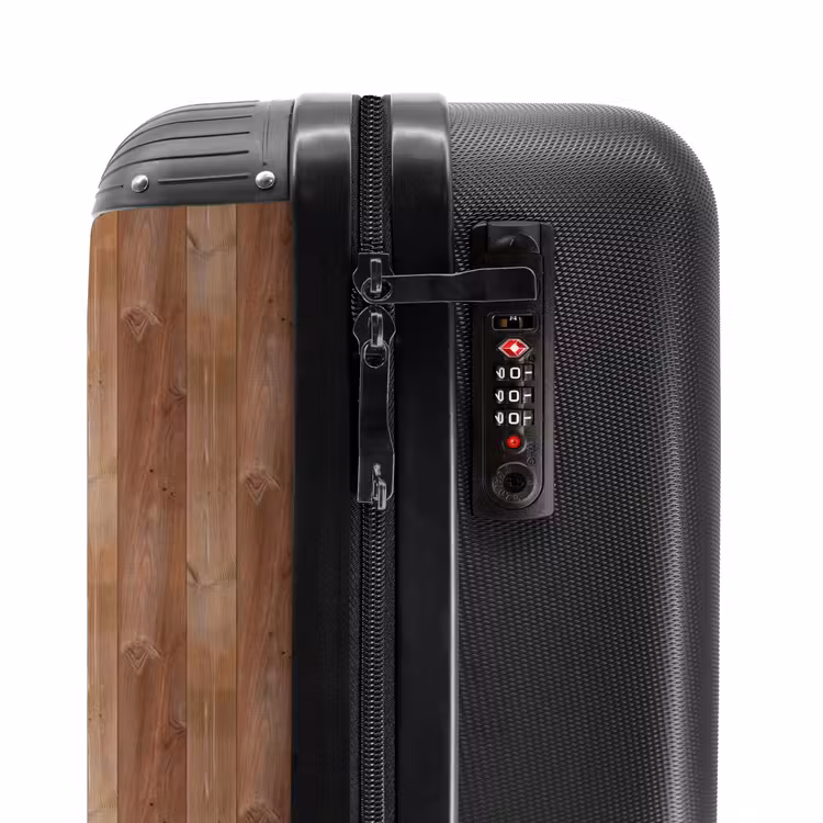 Suitcase - Red brown with wood texture — 5