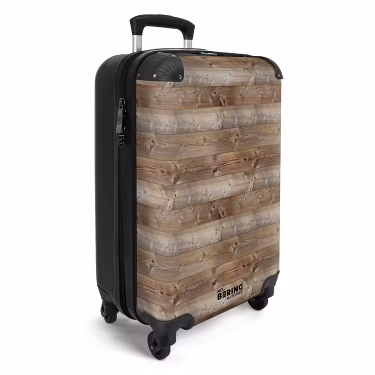 Suitcase - Weathered wood planks with jagged knots — 2