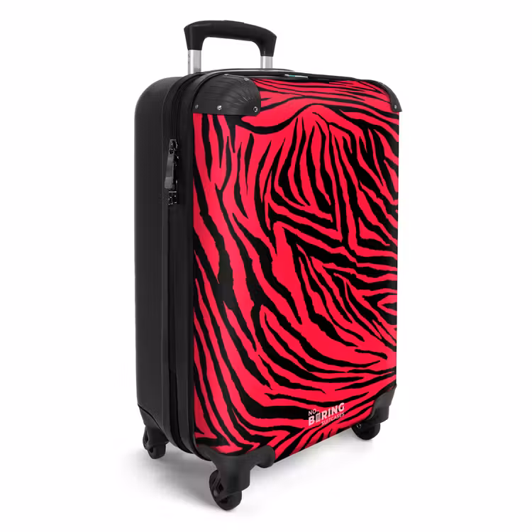 Suitcase - Zebra stripes in black on bright pink background — 2