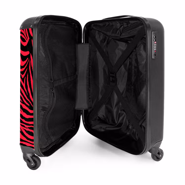 Suitcase - Zebra stripes in black on bright pink background — 4