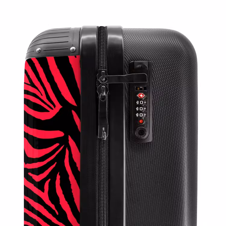 Suitcase - Zebra stripes in black on bright pink background — 5