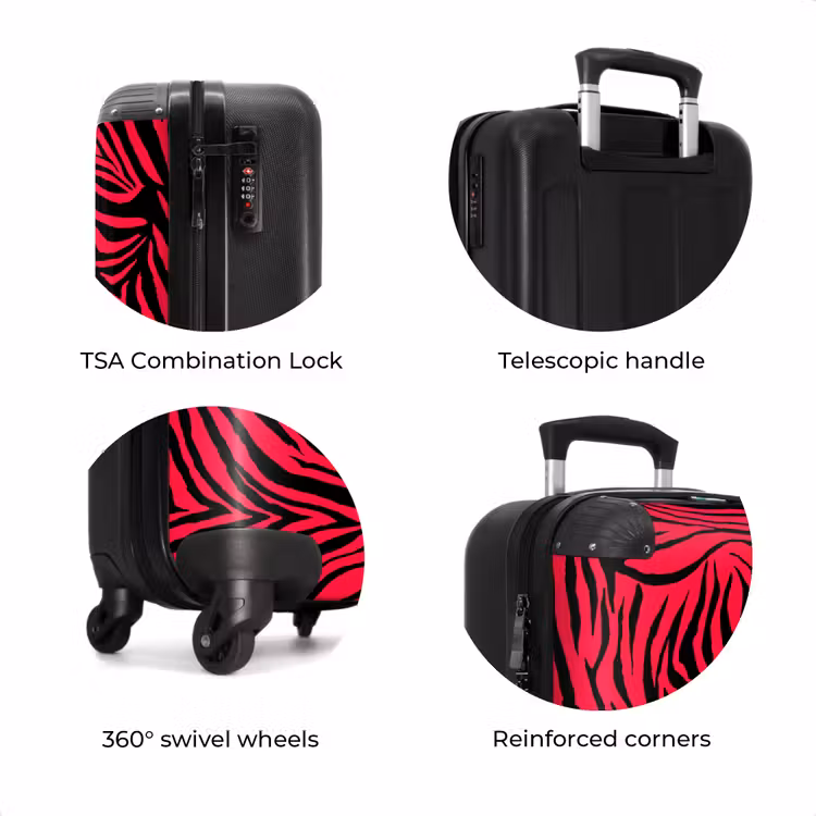 Suitcase - Zebra stripes in black on bright pink background — 7