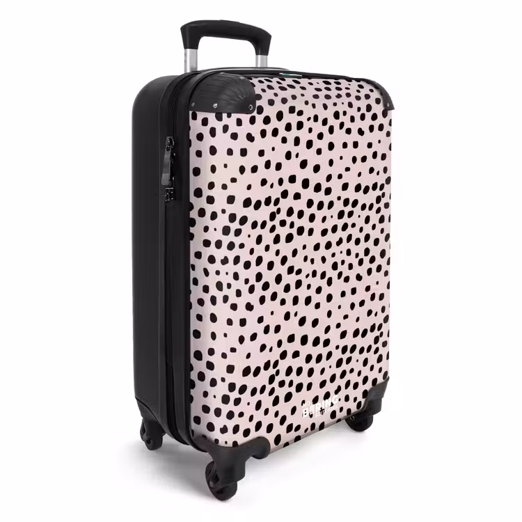 Suitcase - Dalmatian pattern on soft pink — 2