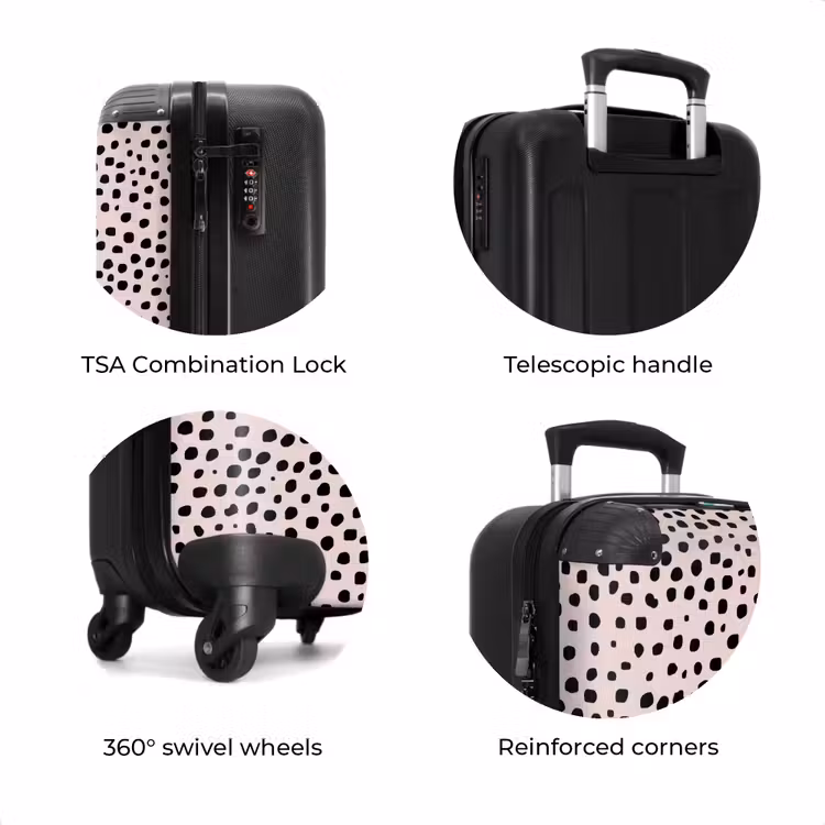 Suitcase - Dalmatian pattern on soft pink — 7