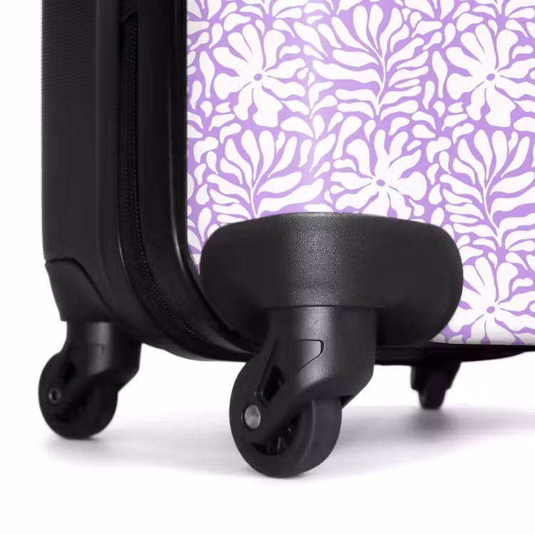 Suitcase - Flowers and leaves on purple background — 6