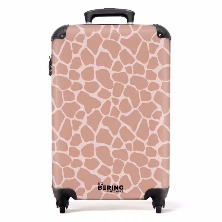 Suitcase - Girraffen pattern on light pink — 1