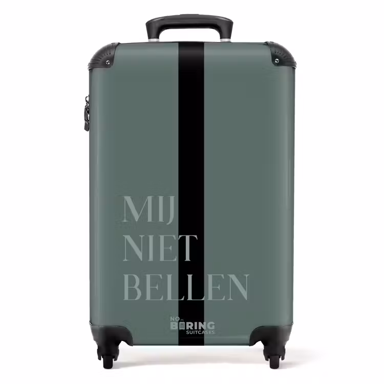 Suitcase with name - Green background with text Do not call me — 1
